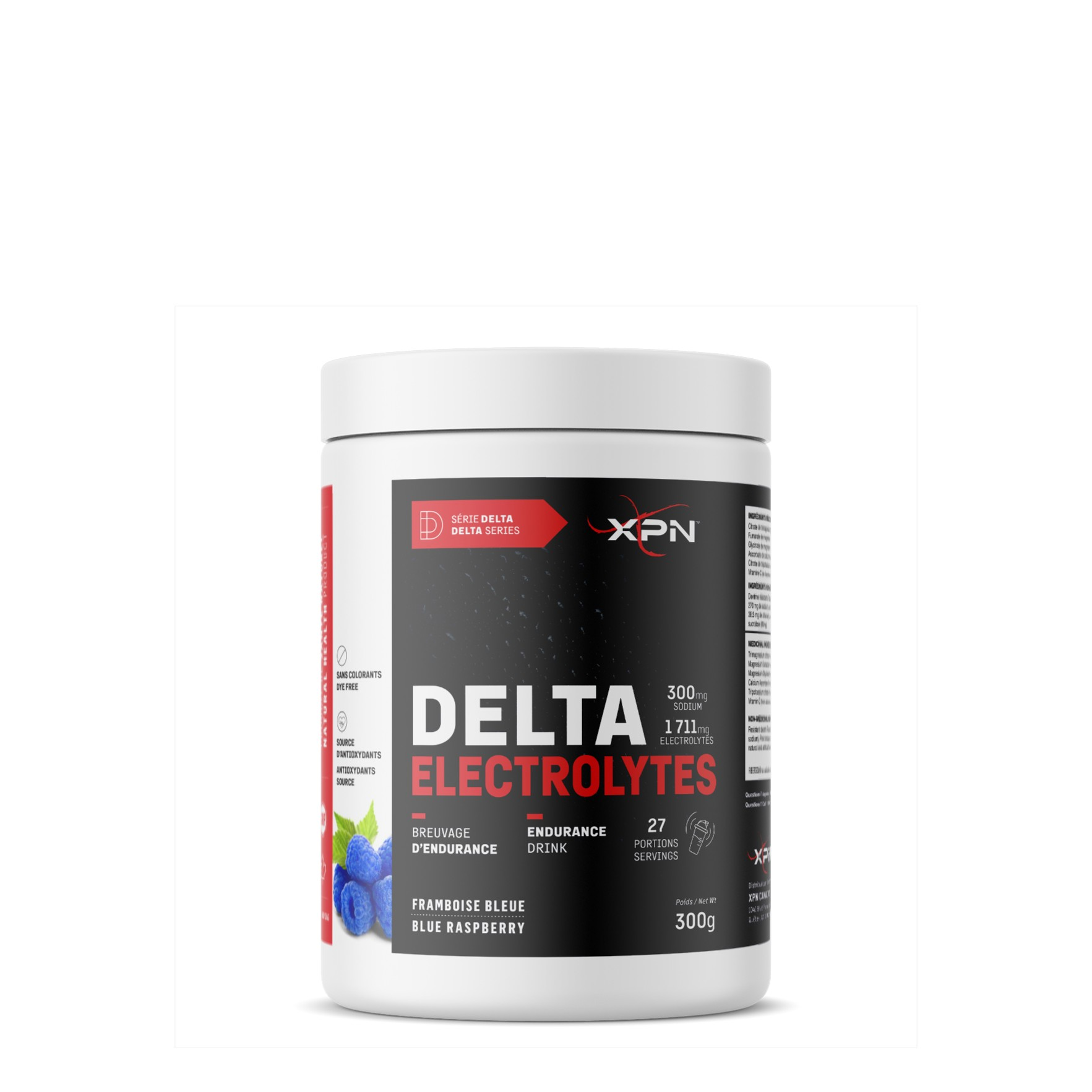 XPN Delta Electrolytes Poudre 300 g – Framboise bleue