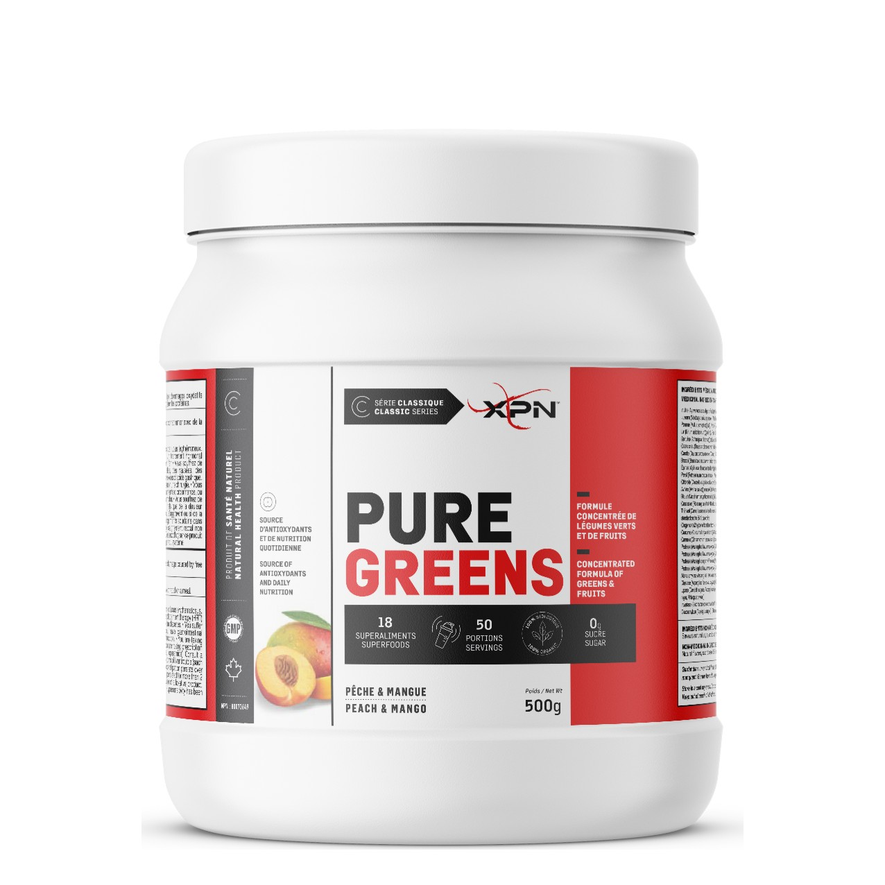 XPN Pure Greens 500 g – Pêche mangue