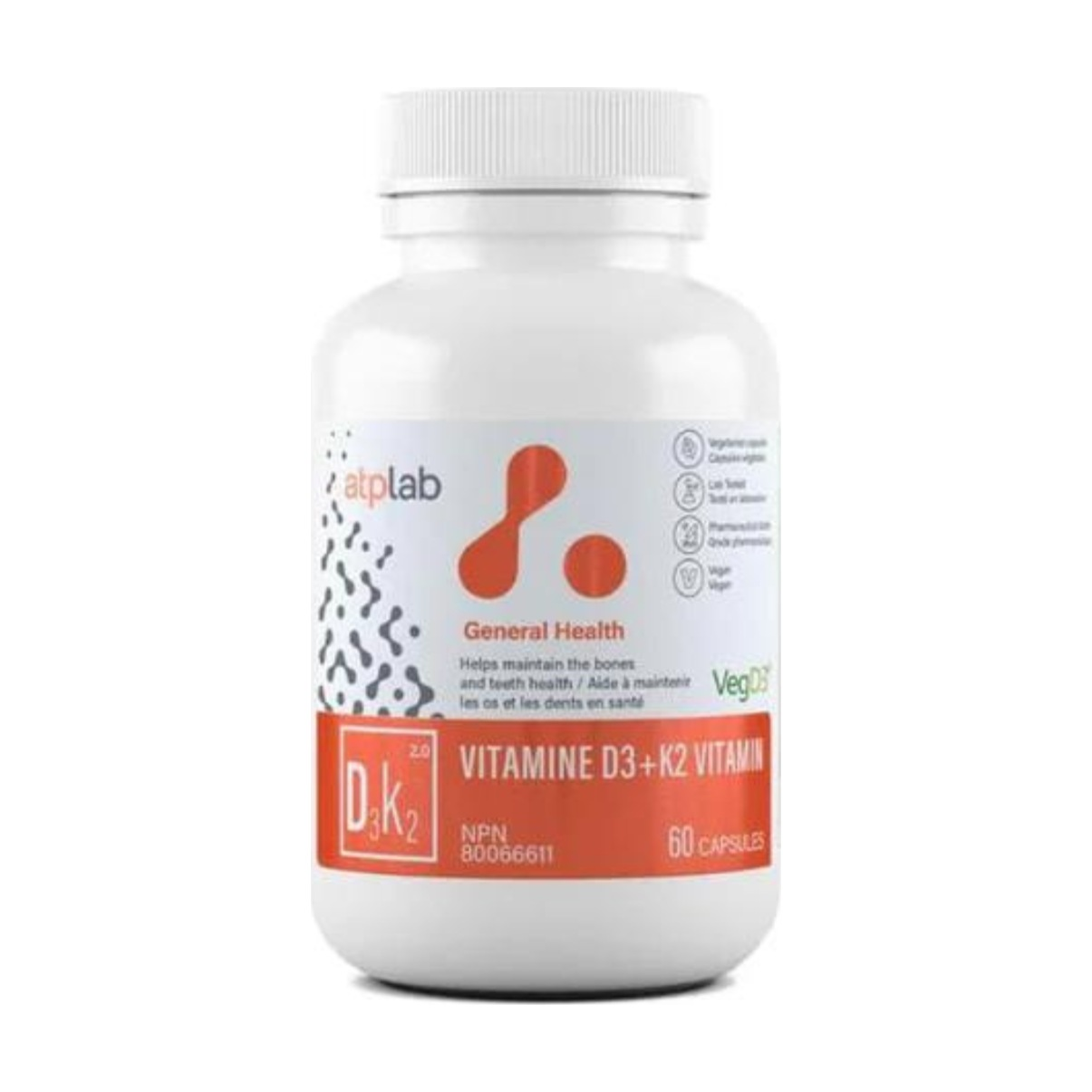 ATP - Vitamine D3+K2 - 60 Caps
