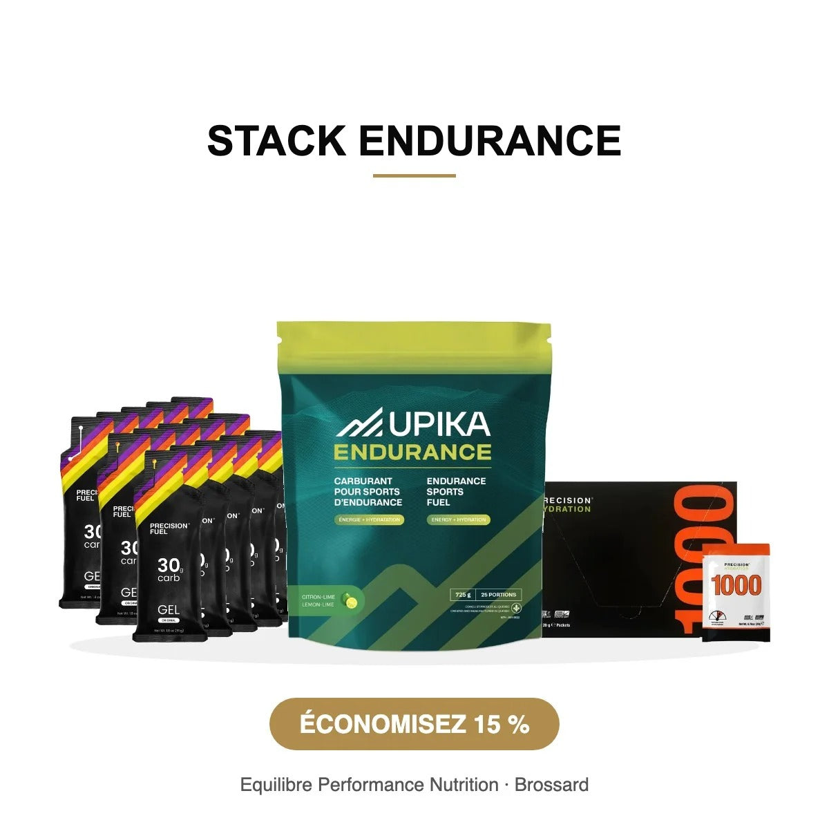 Stack Endurance : 15 gels PF 30, Upika Endurance et PH 1000 – Equilibre Performance Nutrition